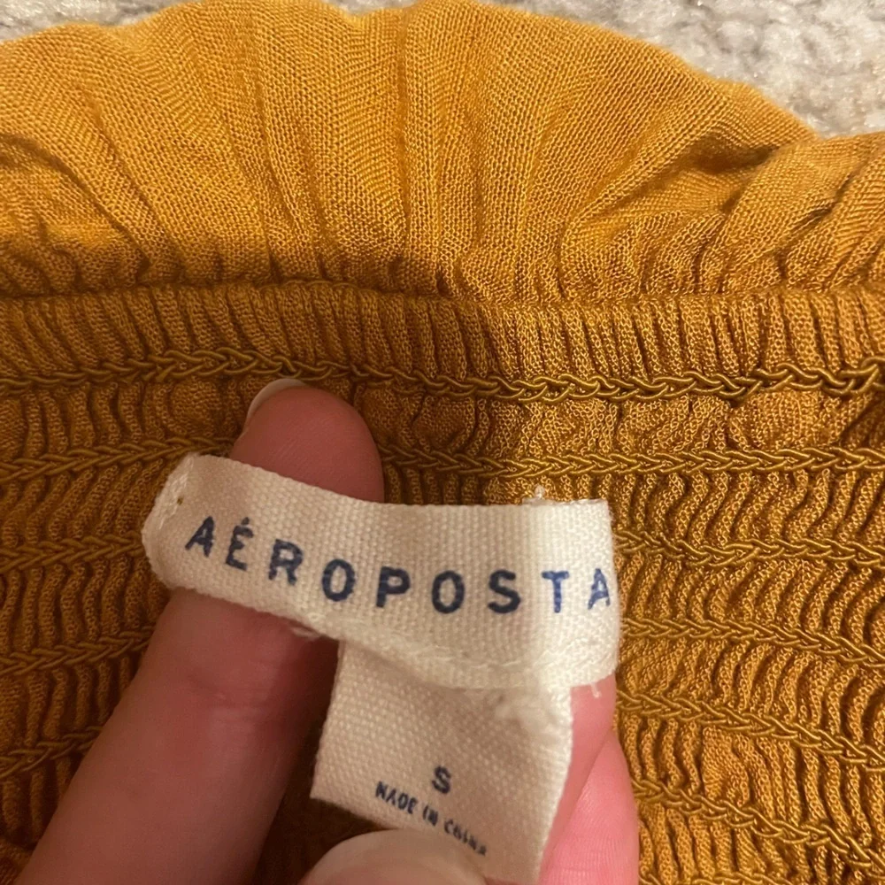 Aeropostale Brownish Orange Blouse Dress Tunic Size S Button Down & Embroidered - Picture 2 of 15